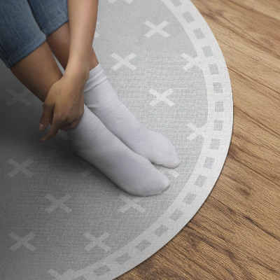 Runder teppich auf pvc Helle Kreuze minimalistisches Muster