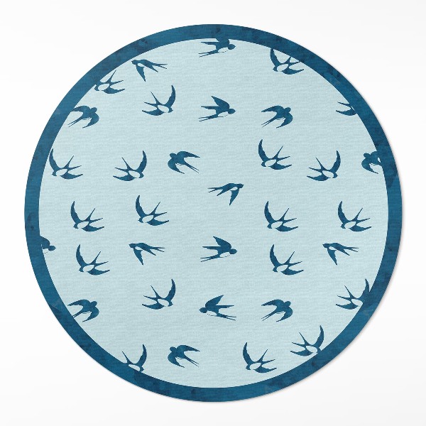 Runder vinyl teppich Kleine Blütenblätter auf blauem Hintergrund