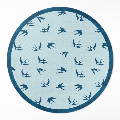 Runder vinyl teppich Kleine Blütenblätter auf blauem Hintergrund