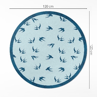 Runder vinyl teppich Kleine Blütenblätter auf blauem Hintergrund