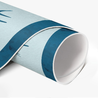 Runder vinyl teppich Kleine Blütenblätter auf blauem Hintergrund