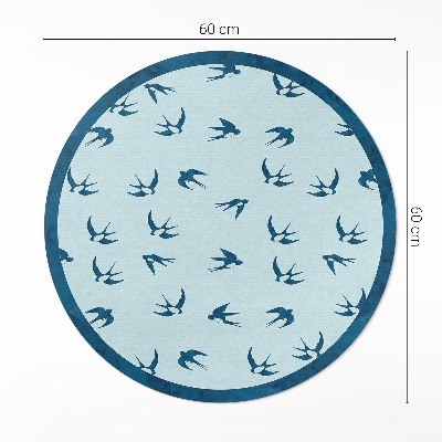 Runder vinyl teppich Kleine Blütenblätter auf blauem Hintergrund
