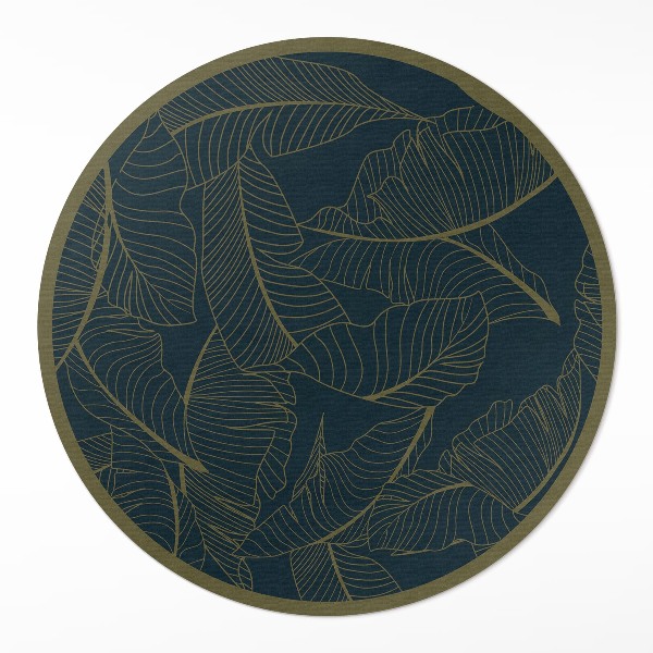 Runder vinyl teppich läufer Lineares Blätter-Muster
