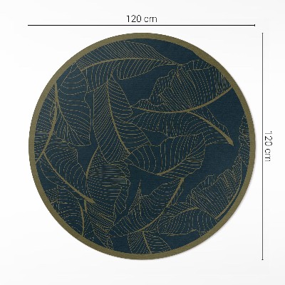 Runder vinyl teppich läufer Lineares Blätter-Muster