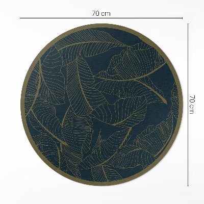 Runder vinyl teppich läufer Lineares Blätter-Muster