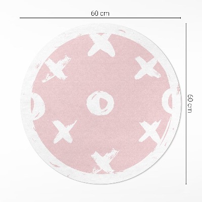 Runder vinyl teppich Kreise und Kreuze auf pastellfarbenem Hintergrund