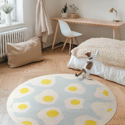 Runder pvc teppich Ochsenaugen auf blauem Hintergrund
