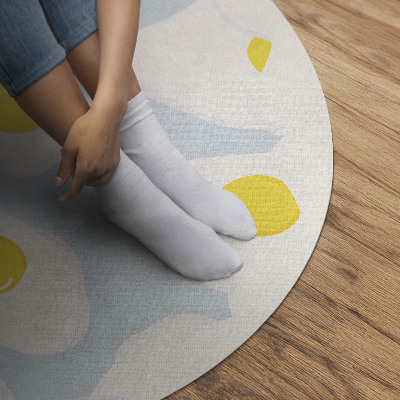 Runder pvc teppich Ochsenaugen auf blauem Hintergrund