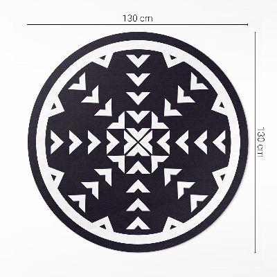 Runder vinyl teppich läufer Weiße Pfeile Muster auf dunklem Hintergrund