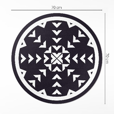 Runder vinyl teppich läufer Weiße Pfeile Muster auf dunklem Hintergrund