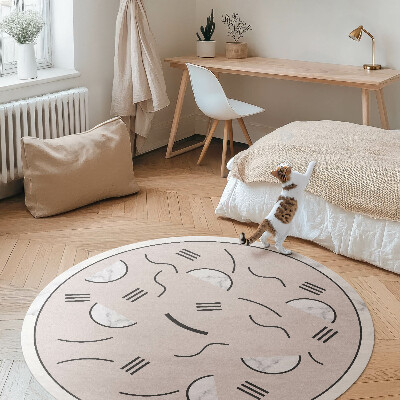 Runder teppich pvc Abstrakte Formen im Boho-Stil