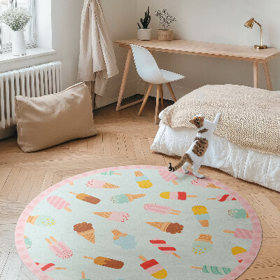 Runder vinyl teppich läufer Süße Eiswaffeln