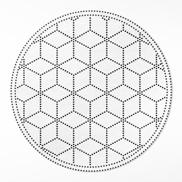 Runder teppich auf pvc Würfel Würfel 3D moderne Punkte
