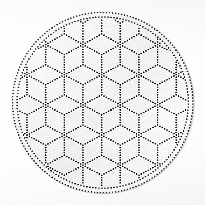 Runder teppich auf pvc Würfel Würfel 3D moderne Punkte