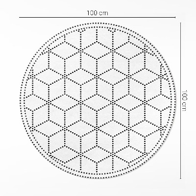 Runder teppich auf pvc Würfel Würfel 3D moderne Punkte