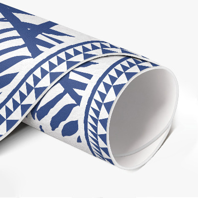 Runder pvc teppich Tropische Blätter monochrome Illustration