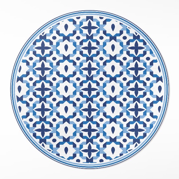 Runder vinyl teppich läufer Spanisches Mosaik als dekoratives Muster