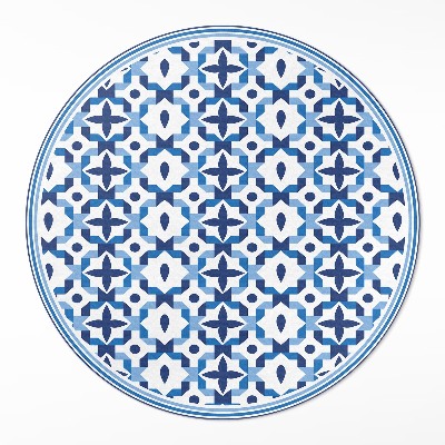 Runder vinyl teppich läufer Spanisches Mosaik als dekoratives Muster