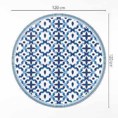 Runder vinyl teppich läufer Spanisches Mosaik als dekoratives Muster