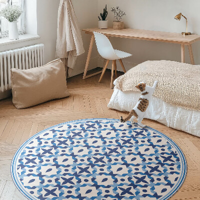 Runder vinyl teppich läufer Spanisches Mosaik als dekoratives Muster