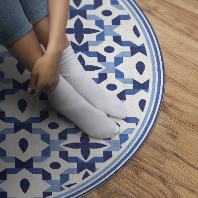 Runder vinyl teppich läufer Spanisches Mosaik als dekoratives Muster