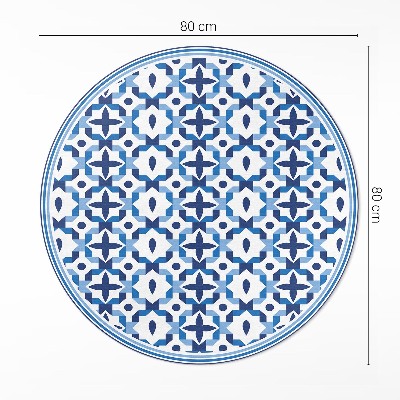 Runder vinyl teppich läufer Spanisches Mosaik als dekoratives Muster