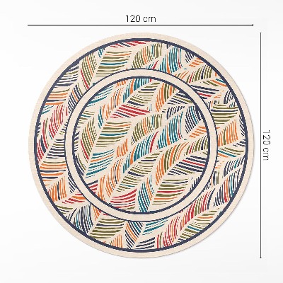 Runder teppich pvc Bunte abstrakte Boho-Blätter