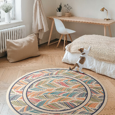 Runder teppich pvc Bunte abstrakte Boho-Blätter