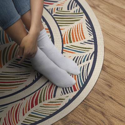 Runder teppich pvc Bunte abstrakte Boho-Blätter