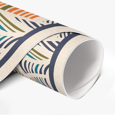 Runder teppich pvc Bunte abstrakte Boho-Blätter