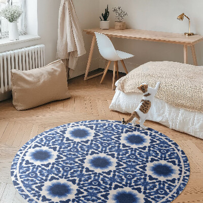 Runder vinyl teppich Dekoratives griechisches Mosaikmuster