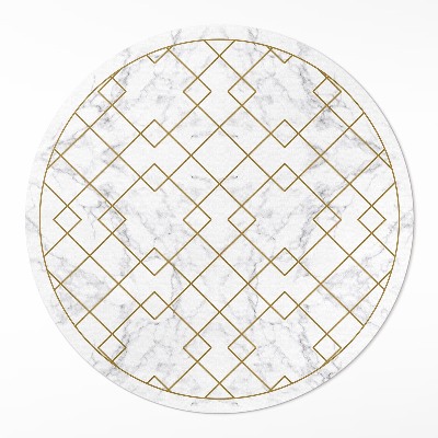 Runder pvc teppich Rhomben auf hellem Marmor