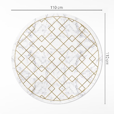 Runder pvc teppich Rhomben auf hellem Marmor