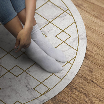 Runder pvc teppich Rhomben auf hellem Marmor