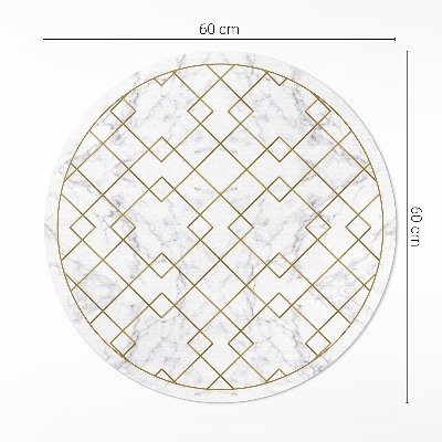 Runder pvc teppich Rhomben auf hellem Marmor