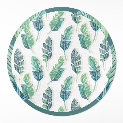 Runder vinyl teppich läufer Boho-Federn in feinem Stil