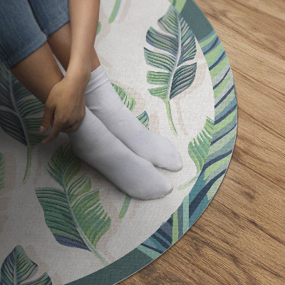 Runder vinyl teppich läufer Boho-Federn in feinem Stil