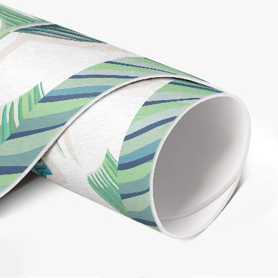 Runder vinyl teppich läufer Boho-Federn in feinem Stil