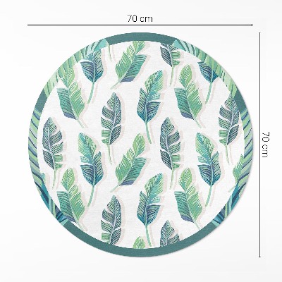 Runder vinyl teppich läufer Boho-Federn in feinem Stil