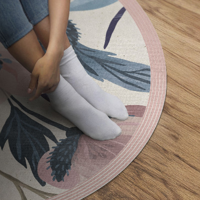 Runder vinyl teppich Pastellfarbene Blumen