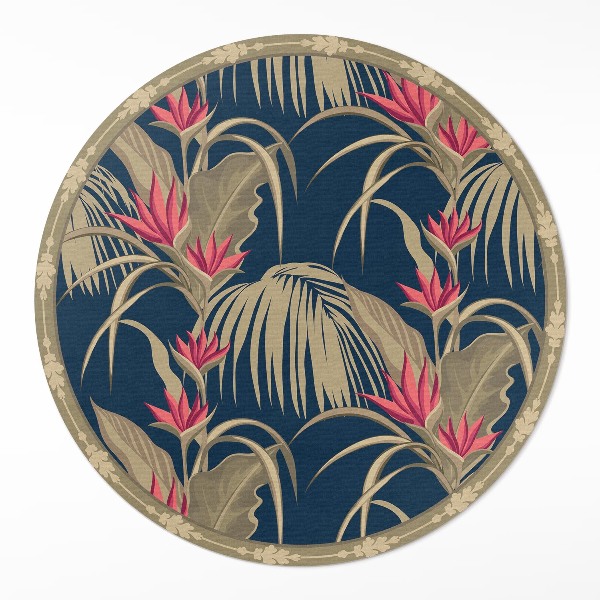 Runder pvc teppich Wilde Blumen und Blätter