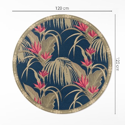 Runder pvc teppich Wilde Blumen und Blätter