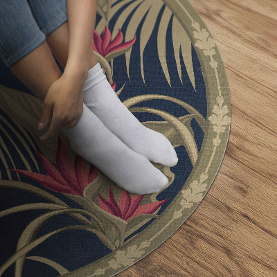 Runder pvc teppich Wilde Blumen und Blätter