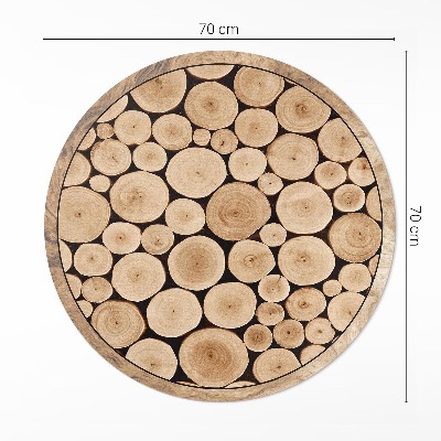 Runder pvc teppich Baumstämme Holzkegel