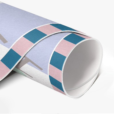 Runder teppich auf pvc Buntes abstraktes Schachbrettmuster