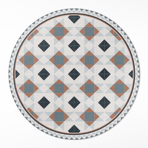 Runder vinyl teppich Geometrisches Mosaik schöne Fliese