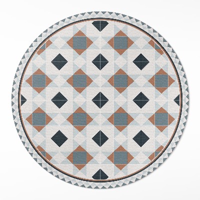 Runder vinyl teppich Geometrisches Mosaik schöne Fliese