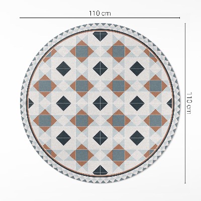 Runder vinyl teppich Geometrisches Mosaik schöne Fliese
