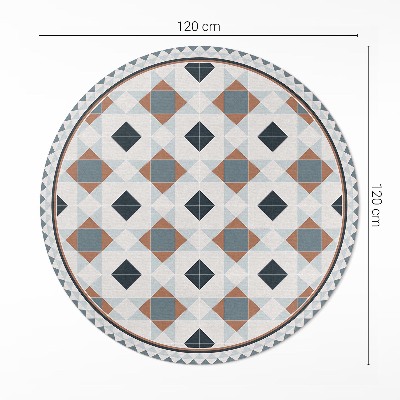 Runder vinyl teppich Geometrisches Mosaik schöne Fliese