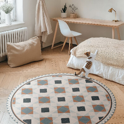 Runder vinyl teppich Geometrisches Mosaik schöne Fliese